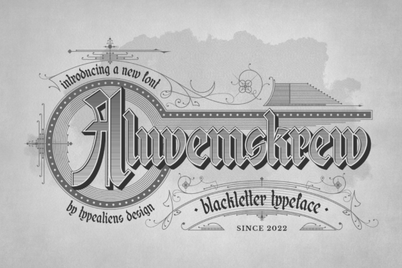 Aluvemskrew: A Clean Blackletter for Modern Vintage Branding